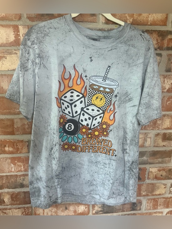 Comfort Colors Tops - Comfort Colors Gray Color Blast western coffee graphic Crewneck Tee